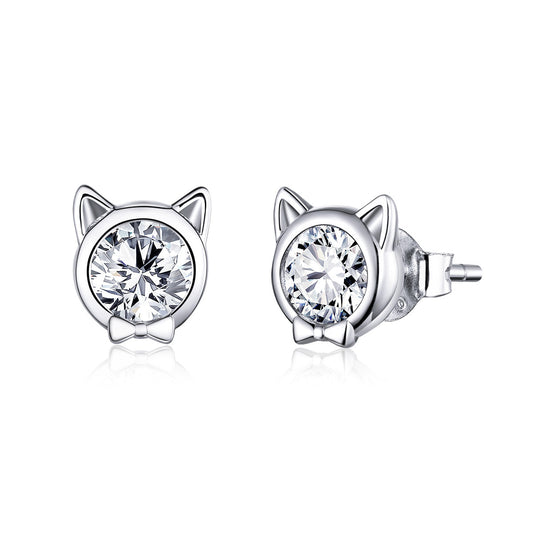 925 Sterling Silver Plated Platinum CZ Earrings for Women