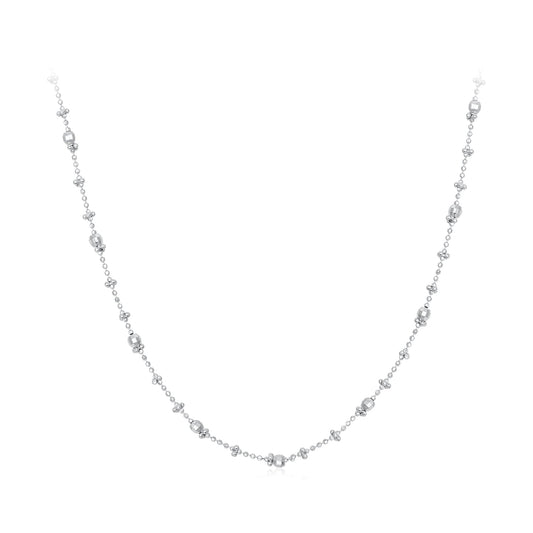Collier en Argent Sterling 925 Plaqué Or Blanc 40+5cm pour Femme