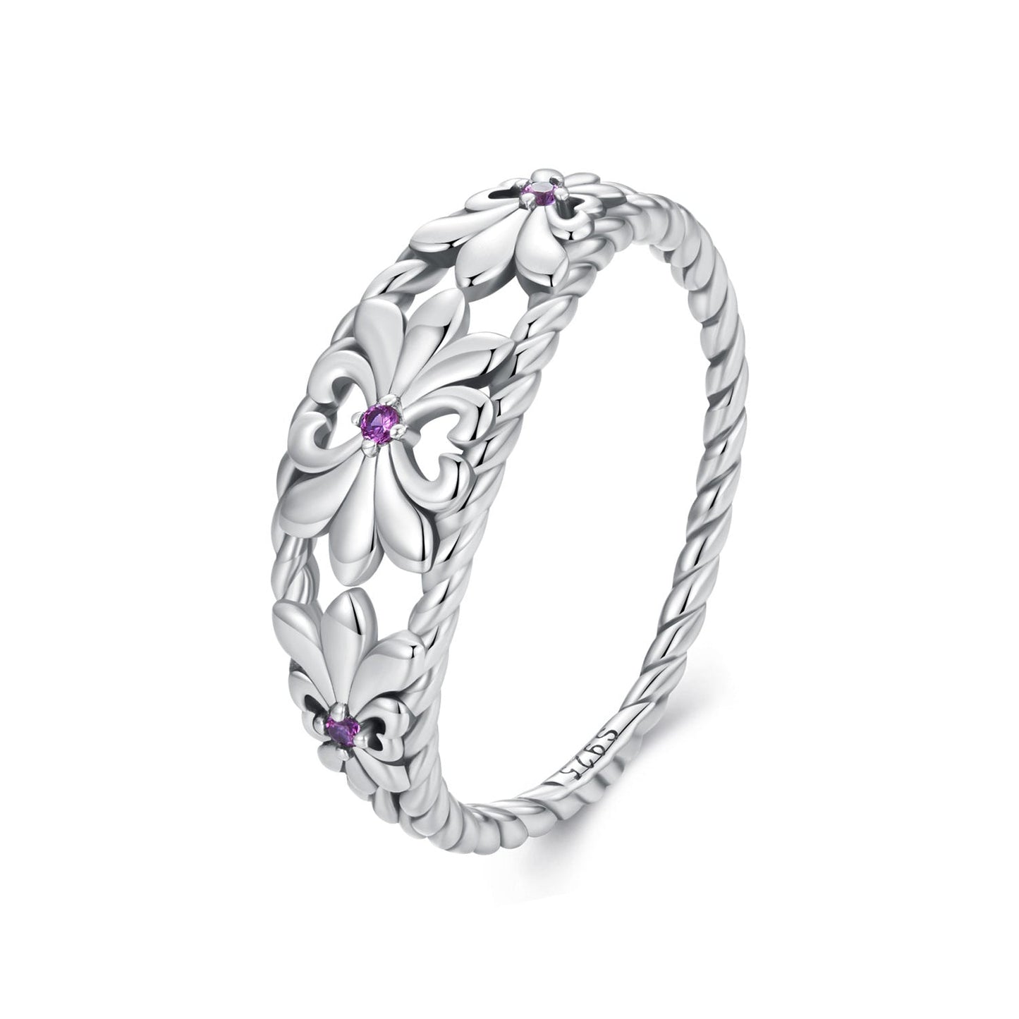 925 Sterling Silver Oxidized 1.3mm Pavé Set CZ Ring Size 6.0 for Women