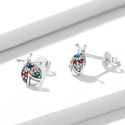 925 Sterling Silver Earrings with Oxidized Finish and Pavé Setting CZ