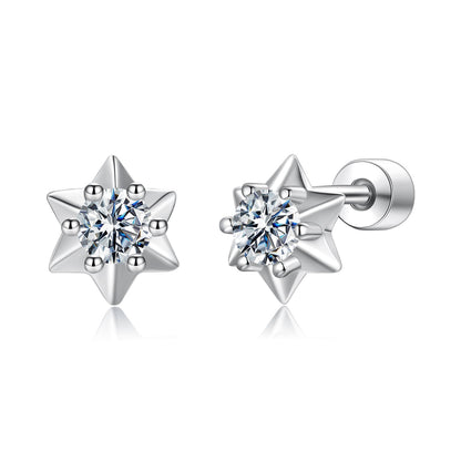 925 Sterling Silver Moissanite 0.10 Carat Earrings for Women