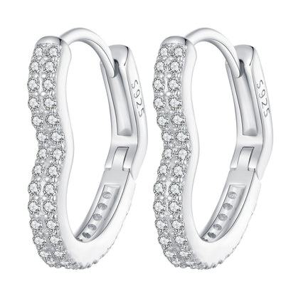 925 Sterling Silver Earrings with Cubic Zirconia in Platinum Finish