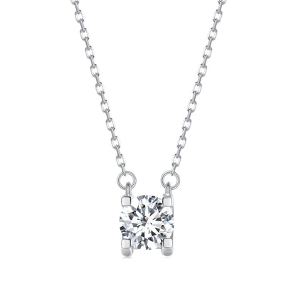 925 Sterling Silver 0.65 Carat Moissanite Necklace for Women