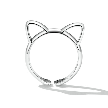 925 Sterling Silver Oxidized Paw Design Ring
