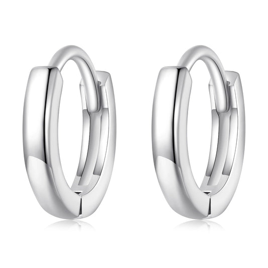 925 Sterling Silver Earrings for Women - Style A, 1.1x0.2cm, Platinum Plated