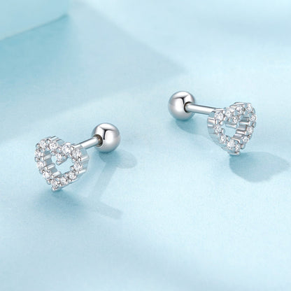 925 Sterling Silver White Gold Plated Earrings with CZ for Women