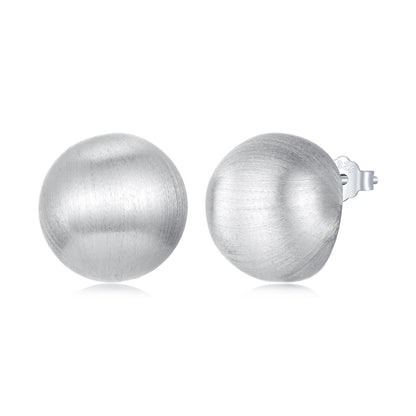 925 Sterling Silver 1.4cm White Gold Plated Earrings