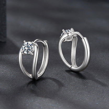 925 Sterling Silver 0.40 Carat Moissanite Earrings for Women