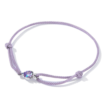 925 Sterling Silver Adjustable 24cm CZ Resin Bracelet for Women