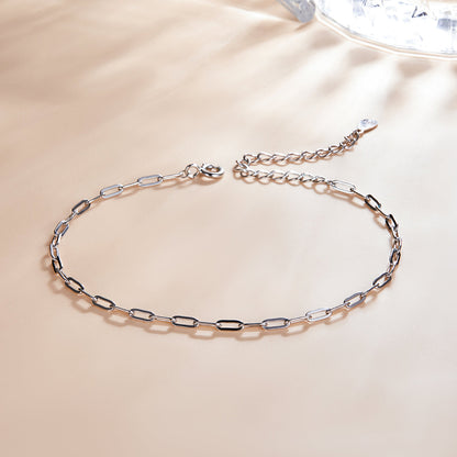 925 Sterling Silver & Plated Platinum Bracelet - 17+5cm Length