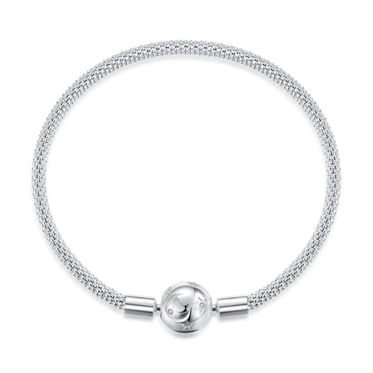 925 Sterling Silver CZ Pavé Setting Bracelet, Size 17.0 for Women
