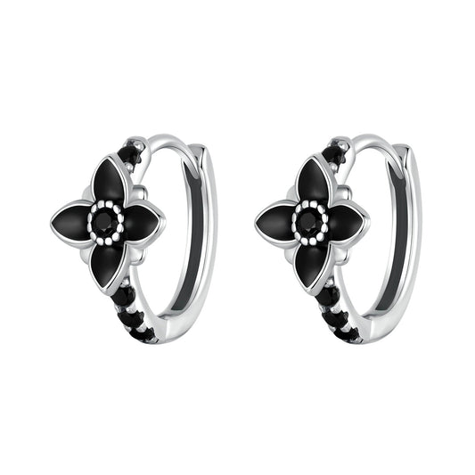925 Sterling Silver Enamel and CZ Earrings for Women