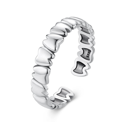 925 Sterling Silver Oxidized Silver Ring Women 0.42cm Width