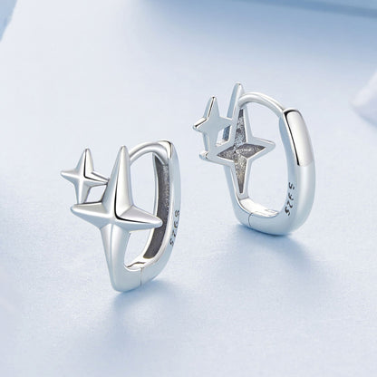 925 Sterling Silver Earrings with White Gold Plating, Size 1.2*0.9cm for Women
