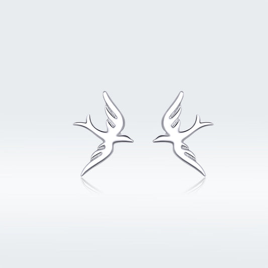 925 Sterling Silver Earrings 0.7*1.2cm for Women
