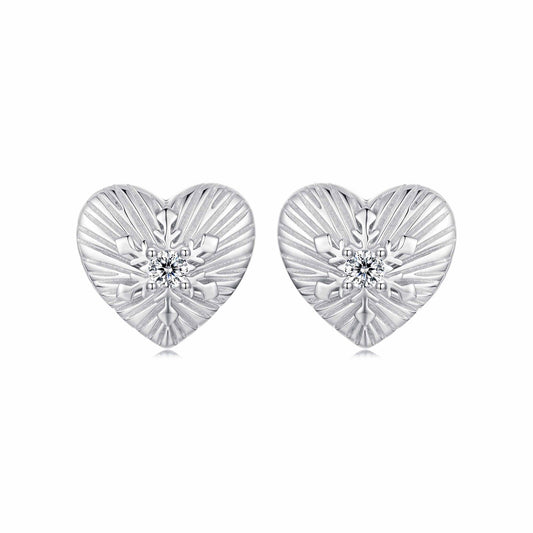 925 Sterling Silver Earrings with CZ in White Gold Plating for Women