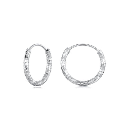 925 Sterling Silver Earrings for Women - White Gold Plated, 2.6*0.2 cm, Style L