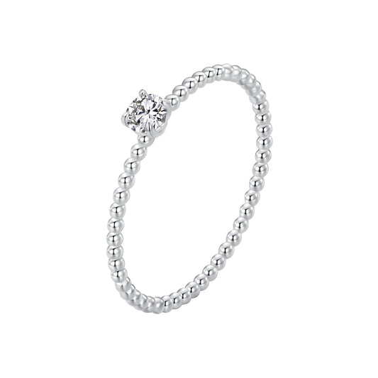 Bague en argent sterling 925 et moissanite de 3 mm pour femme - Taille 6