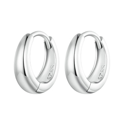 925 Sterling Silver 12*3mm Platinum Plated Earrings