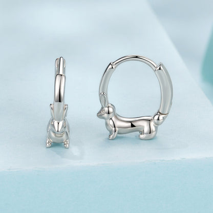 925 Sterling Silver White Gold Plated Hoop Earrings for Women