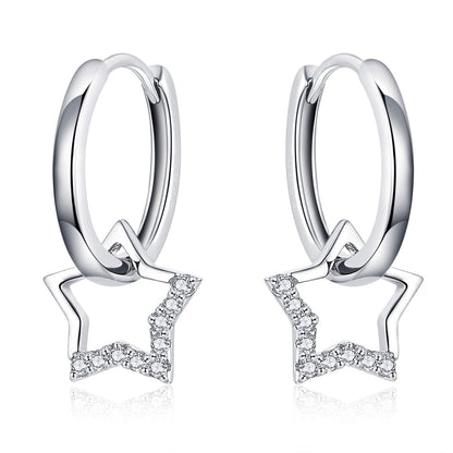 S925 Sterling Silver Plated Platinum CZ Earrings for Women
