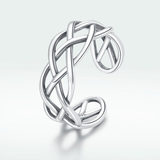 925 Sterling Silver Oxidized Ring 0.8cm for Women