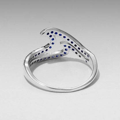 925 Sterling Silver Size 6.0 White Gold Plated CZ Ring for Women