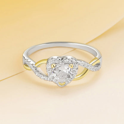 925 Sterling Silver & Plated White Gold 1.7mm CZ Ring Size 7.0 for Women