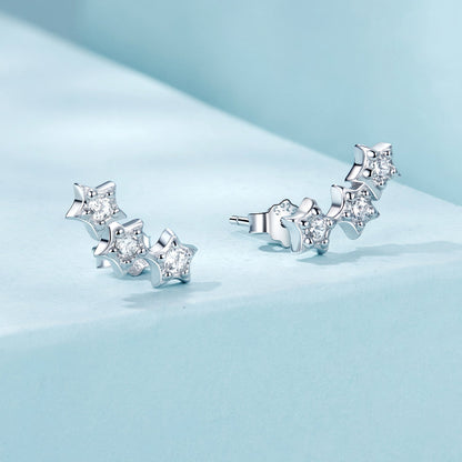 925 Sterling Silver Pavé Setting CZ Earrings for Women