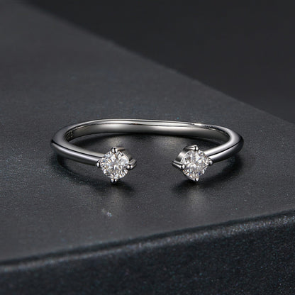 925 Sterling Silver Moissanite Ring Size E for Women