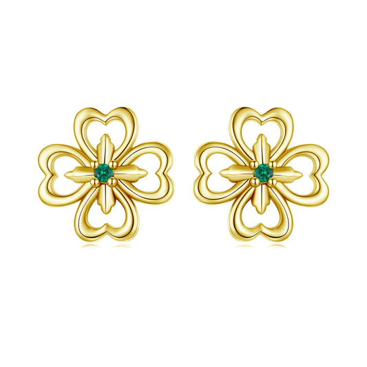925 Sterling Silver Earrings with Pavé Setting CZ, 0.9cm, Oxidized Silver for Women