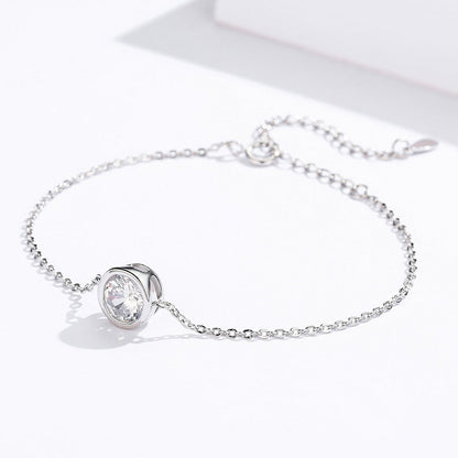 925 Sterling Silver & Platinum Plated CZ Bracelet for Women