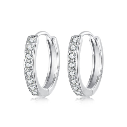 925 Sterling Silver Pavé Setting Gold Plated Earrings for Women