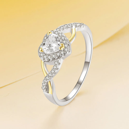 925 Sterling Silver & Plated White Gold 1.7mm CZ Ring Size 7.0 for Women