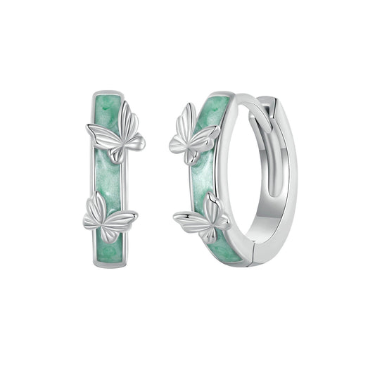 925 Sterling Silver Earrings with Enamel Process and Platinum Plating for Women