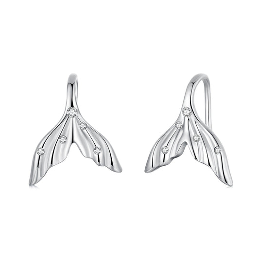 925 Sterling Silver Earrings with Pavé Setting in Oxidized Finish