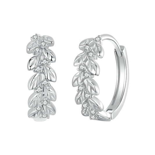 Boucles d'oreilles en argent sterling 925 serties pavé de CZ