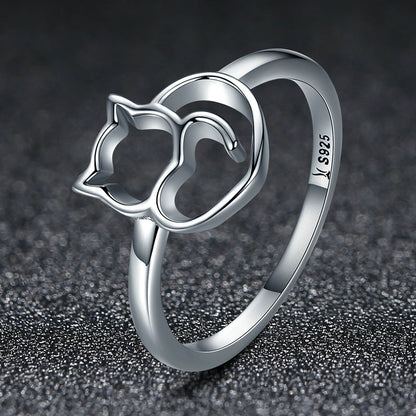 925 Sterling Silver Ring Size 5.0 with Platinum Plating for Women