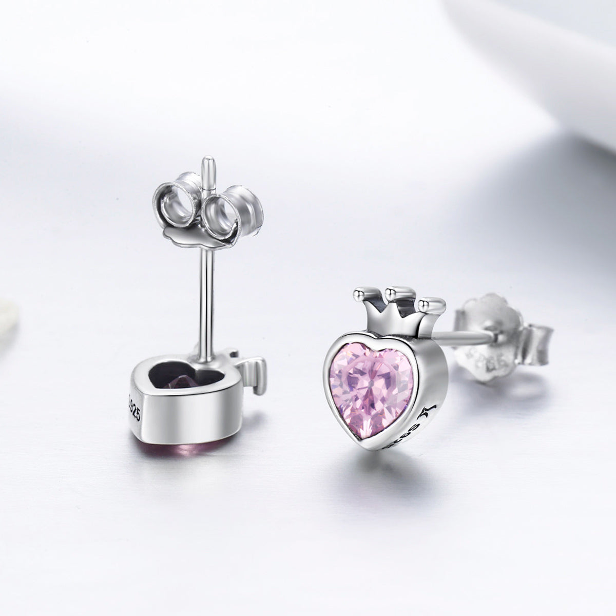 925 Sterling Silver Oxidized Pavé Setting CZ Earrings