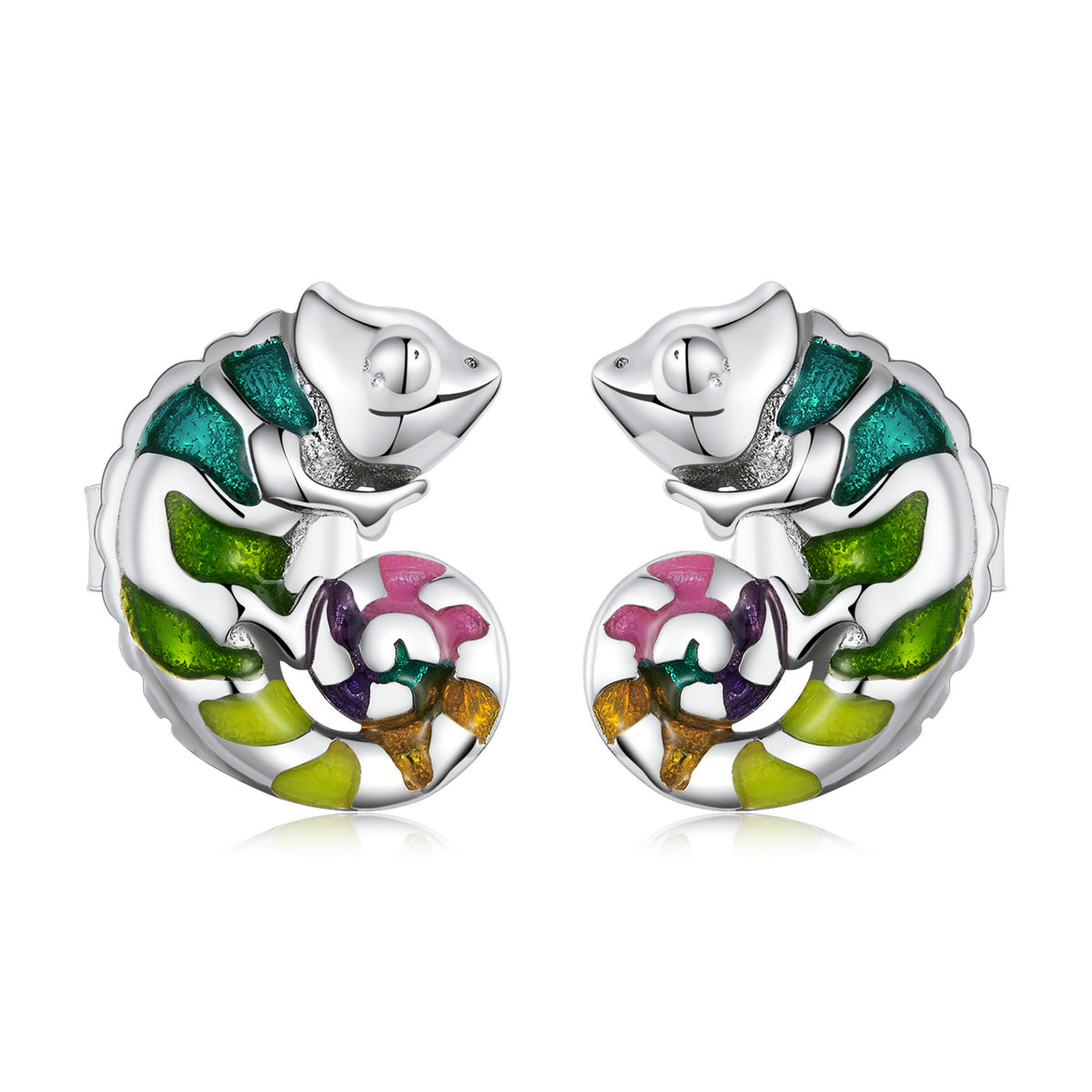S925 Sterling Silver Enamel Earrings for Women