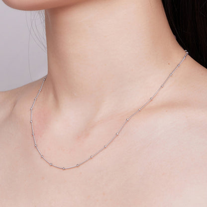 925 Sterling Silver Plated Platinum 45cm Necklace for Women