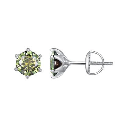 925 Sterling Silver Moissanite 1.00 Carat Earrings Size 7.0mm for Women
