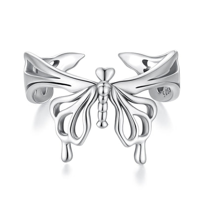 925 Sterling Silver Oxidized Silver 0.2-1.3 cm Adjustable Ring