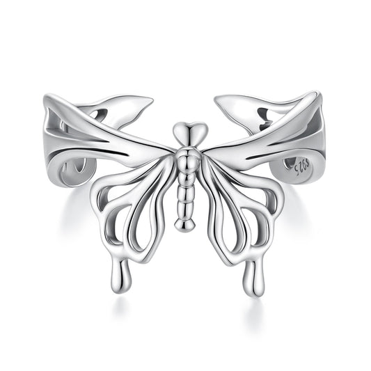 Bague ajustable en argent sterling 925 oxydé de 0,2 à 1,3 cm