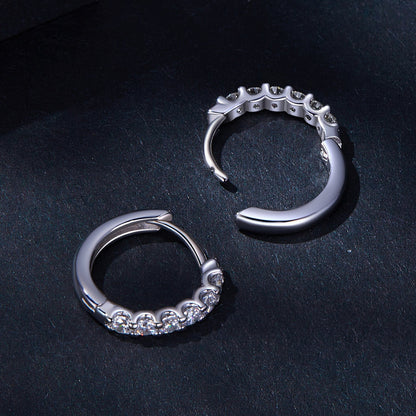 925 Sterling Silver 2.0mm Moissanite Earrings for Women
