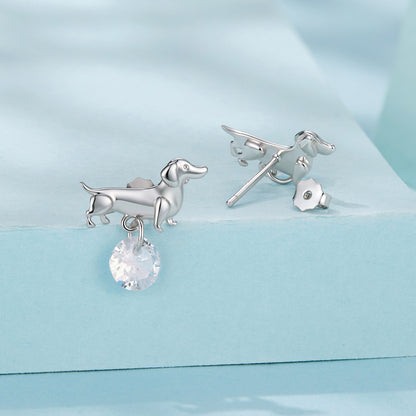 925 Sterling Silver White Gold Plated Pavé Setting CZ Earrings for Women