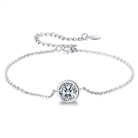 925 Sterling Silver & Platinum Plated CZ Bracelet for Women