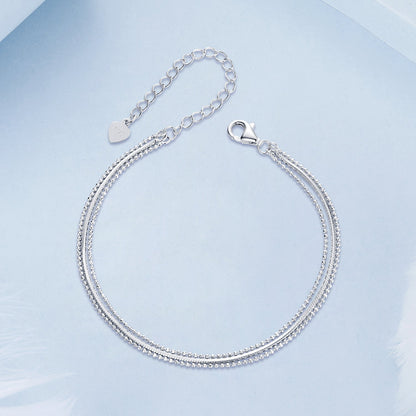 925 Sterling Silver & White Gold Plated Bracelet