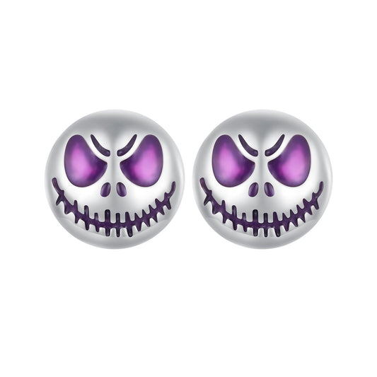 925 Sterling Silver Enamel Oxidized Earrings - 8mm for Women