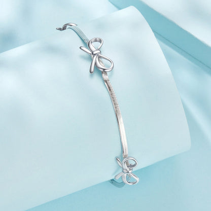 925 Sterling Silver White Gold Plated Adjustable Bracelet for Women